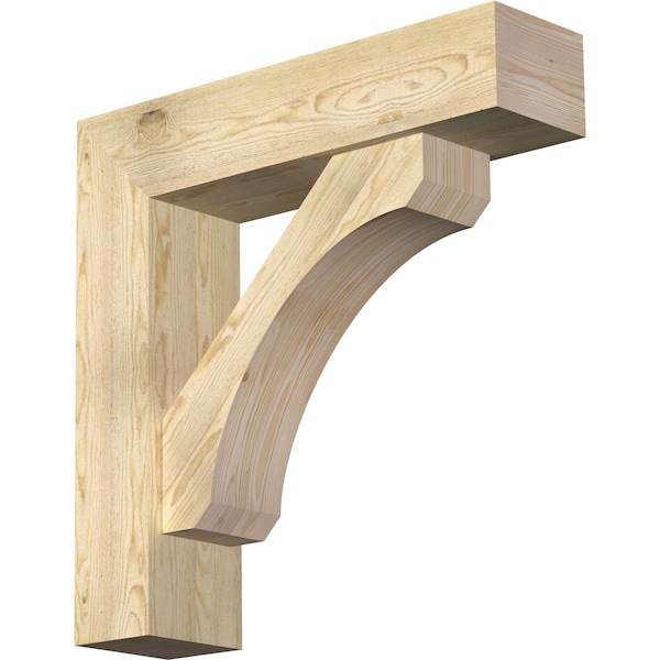 Ekena Millwork Legacy Block Rough Sawn Bracket w/ Offset Brace, Douglas Fir, 8"W x 32"D x 32"H BKT0806X32X32LEC05RDF - main